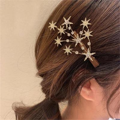 Nuovi Lussuosi Eleganti Lucenti Pieni di Stelle Argento Oro Fermagli per Capelli Dolce Ornamento Cerchietto Forcina Accessori per Capelli Moda