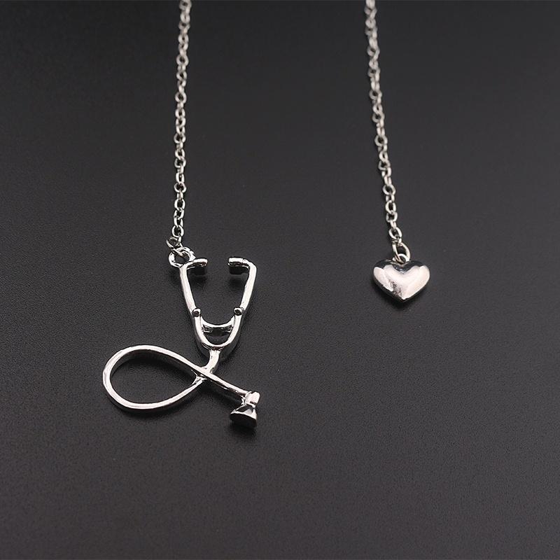 Rose Medical Stethoscope Heart Pendant Necklace Medical Necklace Medical Student Doctors Nurse Gi