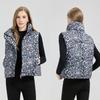 Down cotton vest women's autumn and winter new loose cotton vest leopard print vest jacket