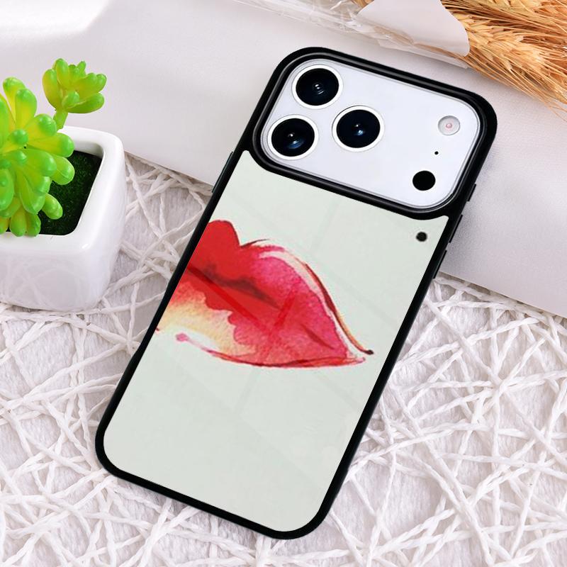 Kiss Me Red Lip Fundas Phone Case for iPhone 17 Air 16 15 11 12 14 13 Pro Max Shockproof Cover