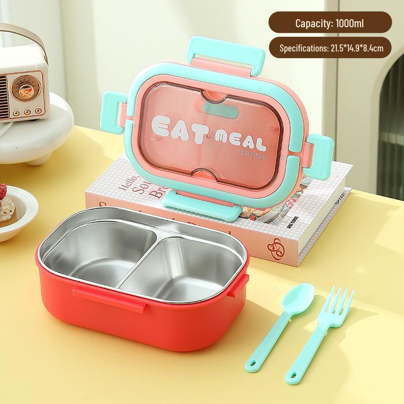 Set Fibbia Portatessere per Pranzo e Borraccia - Scatola Pranzo Bento in Acciaio Inossidabile per Lavoratori d'Ufficio