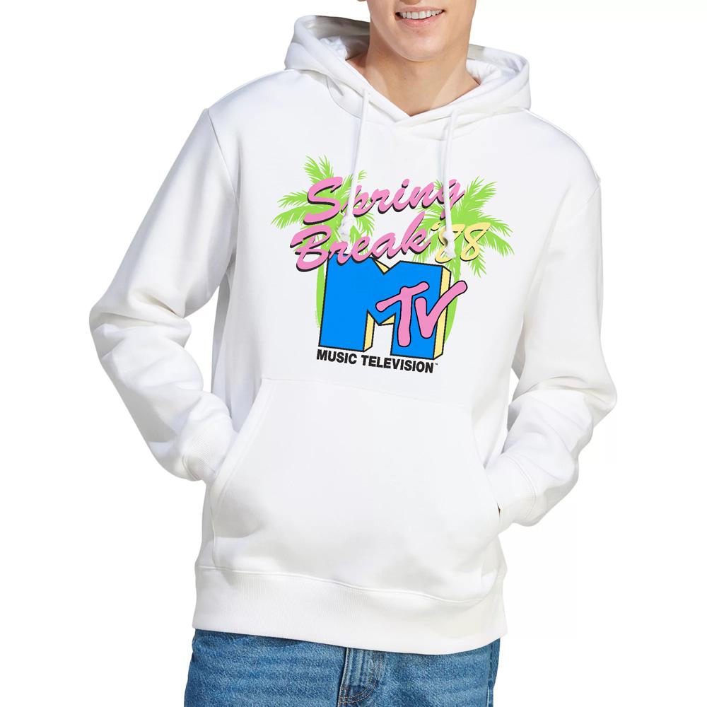MTV Mens Spring Break Neon Palm Trees Hoodie