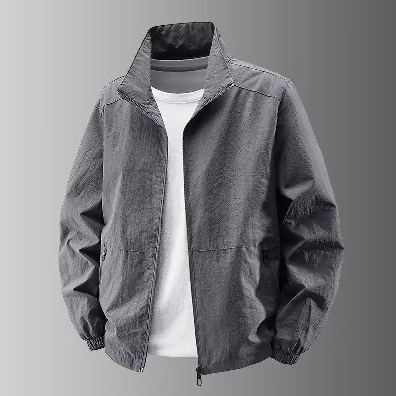 Męska Wodoodporna Kurtka - Wiosna/Jesień, Codzienny Sportowy Top, Stójka, Szybkoschnąca, Lekka.