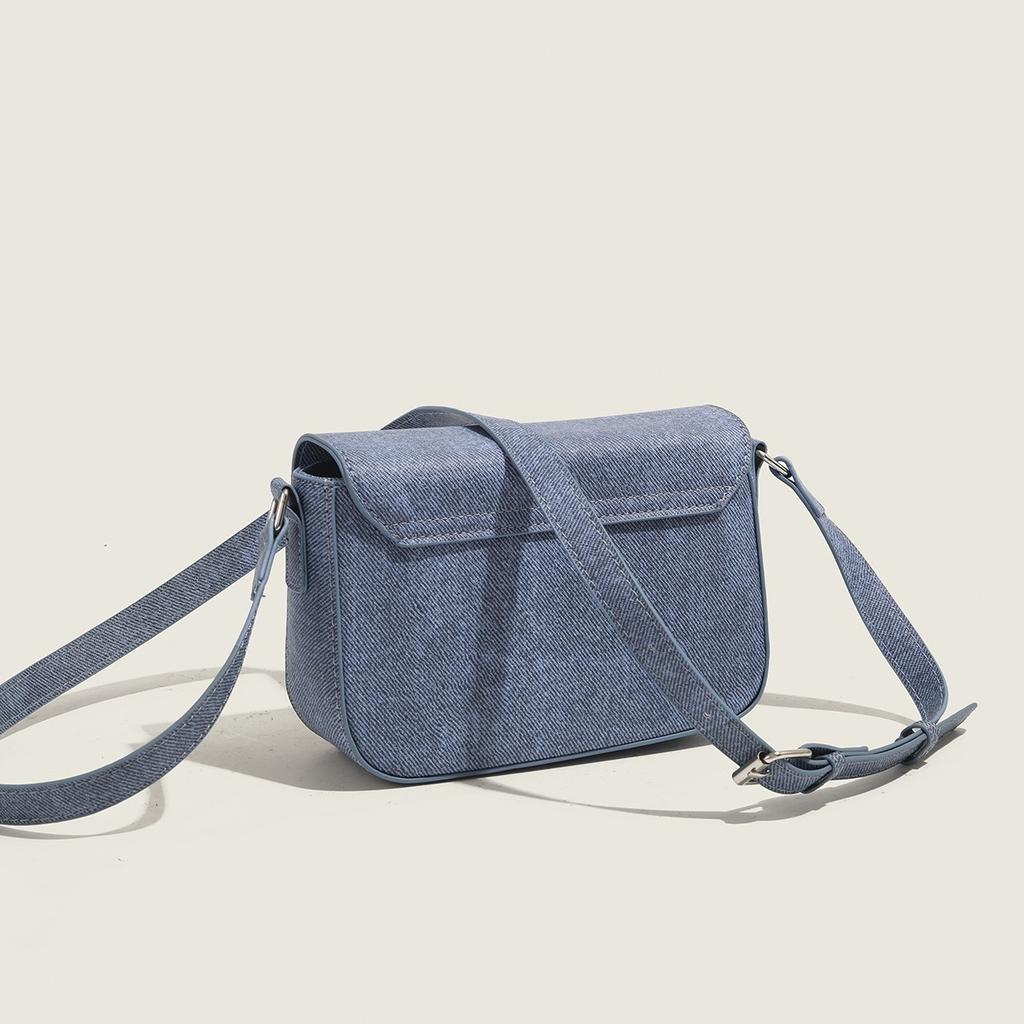 Women's Bag Niche Design Bowknot New Denim Small Square Bag Single Shoulder Fashion Trend Crossbody Bag