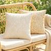 BuyNow 1PC Sequined Embroidered Floral Pillowcase Beige Cushion Cover for Living Room Sofa Home Party Bedroom Decor Sofa Cushion