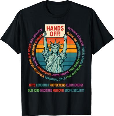 Resist Resistenza USA Statua della Libertà Mani Lontano Protesta T-Shirt