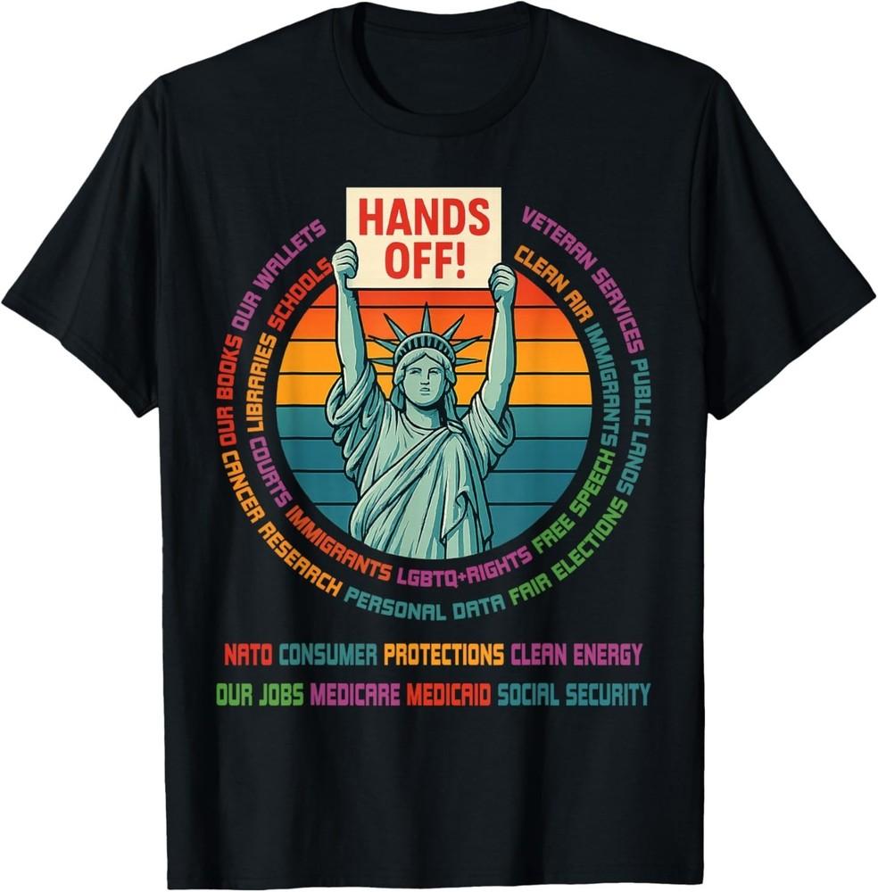 Resist Resistance USA Statue of Liberty Hands Off Protest T-Shirt S