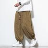 Autumn Winter Men Corduroy Harem Pants Men Loose Wide Leg Lantern Pants Chinese Print Casual Trousers Men