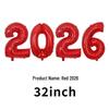 2026 New Year's Party Large 32" & 40" Number Foil Balloons Set