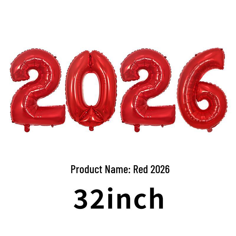 2026 New Year's Party Large 32" & 40" Number Foil Balloons Set
