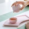 Wanqiantang Ceramic Kung Fu Tea Set - Early Spring Cherry Blossom Pink
