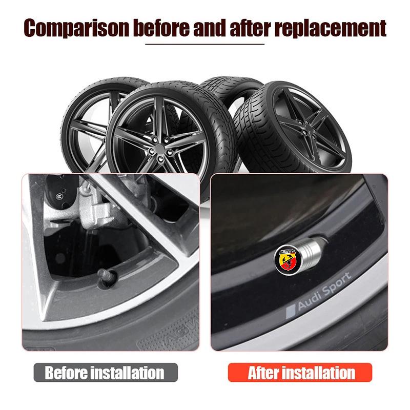 4 ks Čepičky na ventilky pneumatik do auta Hliníkové čepičky na ventilky kol Pro Abarth 695 595 500 124 500 C Punto 125 500 595 695 Příslušenství