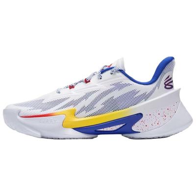 Serie Curry 7 Comodo Tessuto Sportivo Resistente Traspirante Scarpe da Basket Basse Sneakers Unisex Bianco Blu 3027983-100