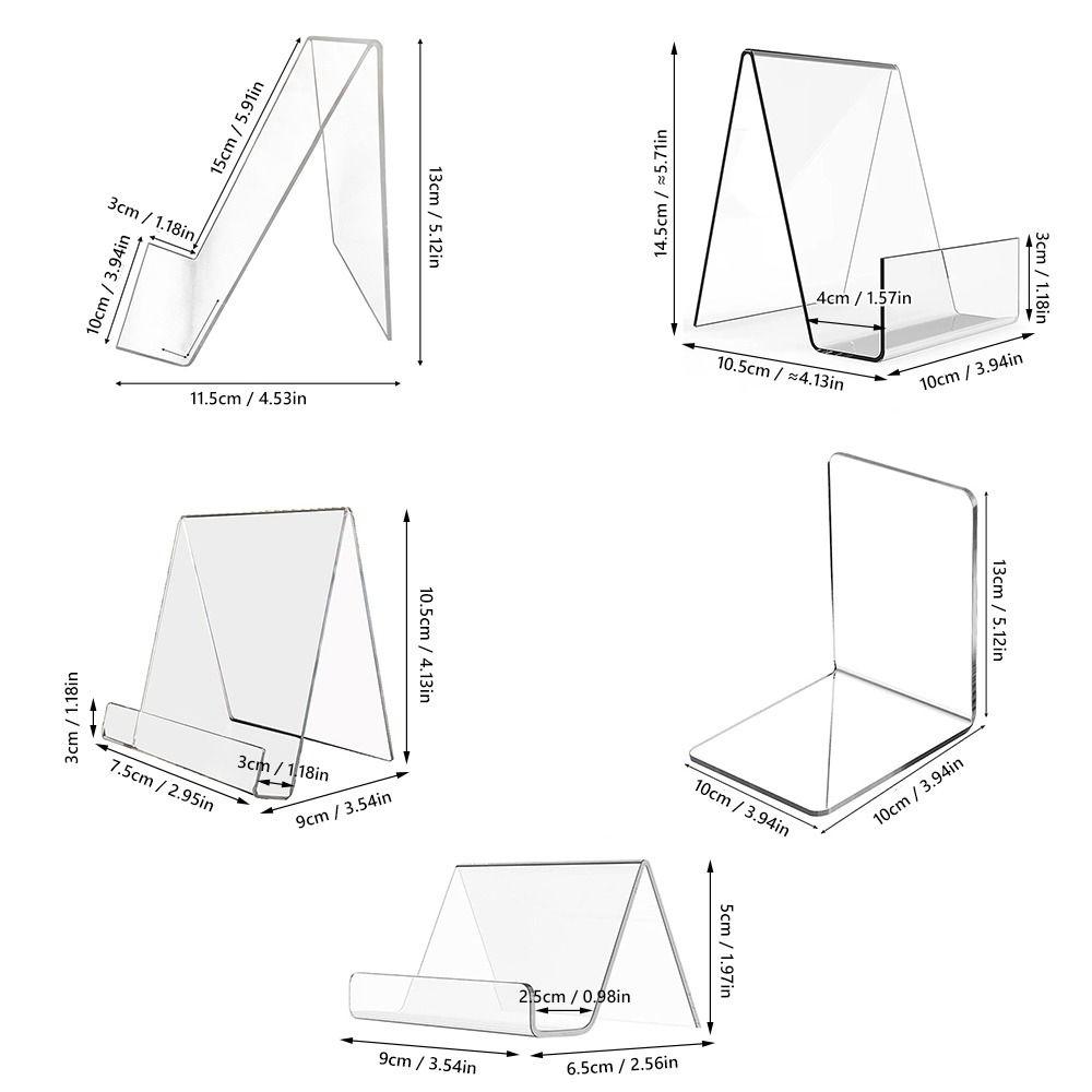 Minimalist Acrylic Book Holder Multi Functional Transparent CD Display Rack Portable Mobile Phone Support Desktop Use