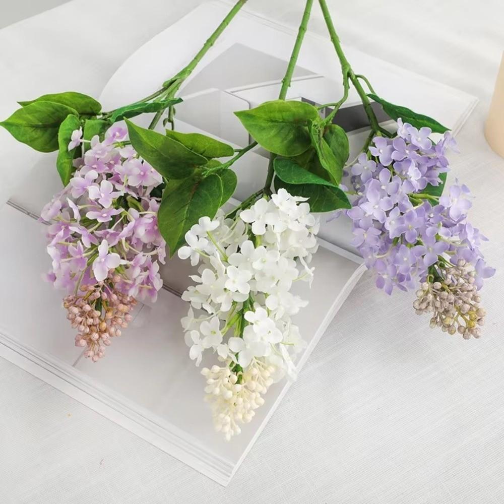 New Silk Artificial Lilac Flower Decorative Fake Faux Flower Handmade Craft Wedding Bouquet Ceremony Arrangement