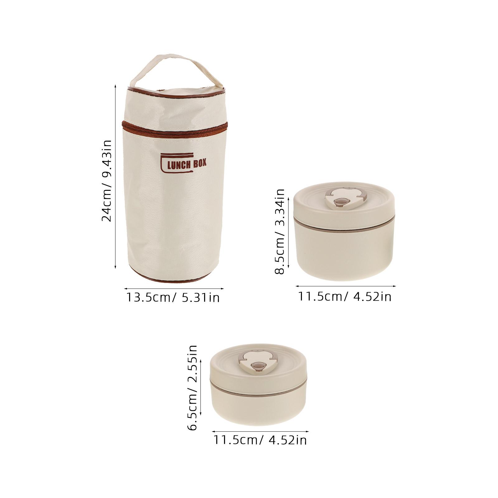 3Pcs Stainless Steel Stackable Lunch Box Set Insulated Thermal Bento Containers Portable for Adults Work School