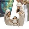 Elegante Niedliche Jesus Geburt Skulptur Dekorative Cartoon Weihnachtskrippe Ornamente Stabile Religiöse Harzstatue Heimdeko