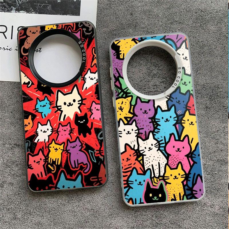 Cartoon Cute Cats Theme Shockproof Phone Case for Xiaomi Redmi Note 15 14 13 12 Pro Plus 11 11S 11T 5G Cover Anti Fall Fundas