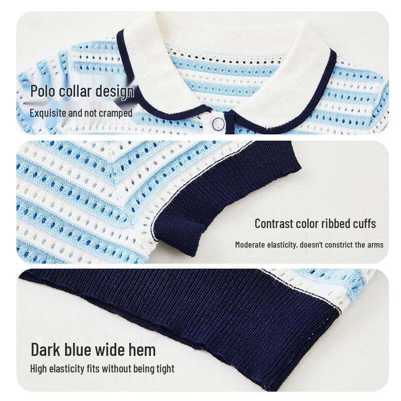 ASK JUNIOR Girls' Striped Polo T-Shirt