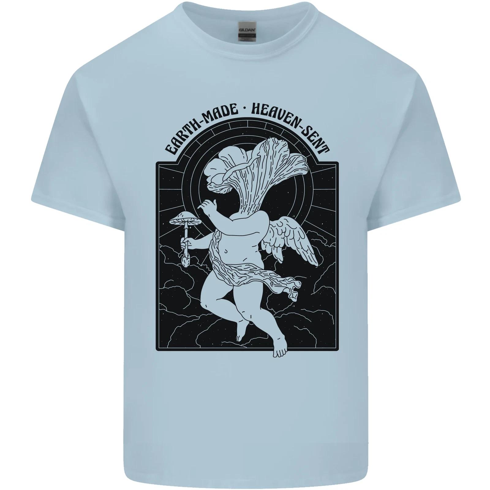 Mushrooms Earth Made Heaven Sent Fungi Kids T-Shirt Childrens L