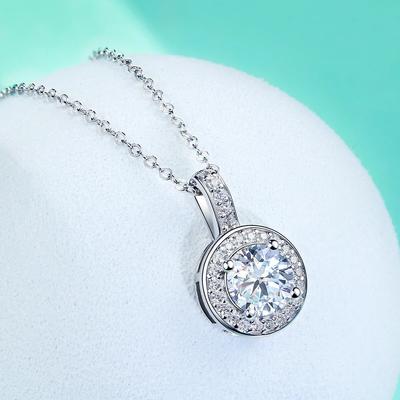 Nový 1ct D barva moissanite luxusní nádherný náhrdelník s přívěskem 925 mincovní stříbro 40+2+3cm náhrdelník dámské šperky