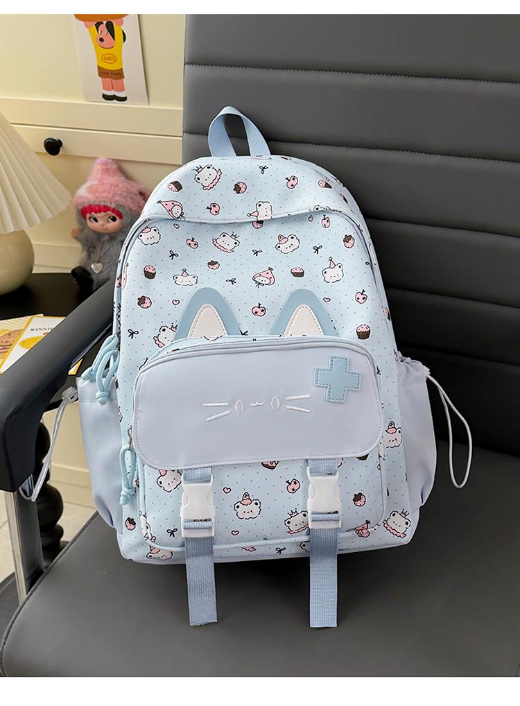 Schoolbag New Female School Style Backpack Cute Cat Primary School Bag Girl Soft Sister Leisure Travel Light Backpack