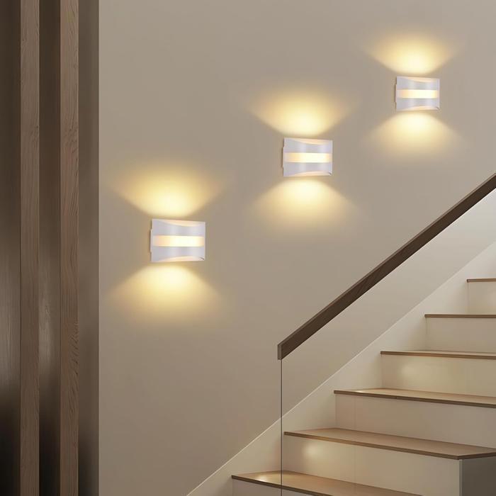 Applique murale LED d'intérieur - NETTLIFE - Design moderne - 3000K blanc chaud - 5 W - Blanc