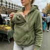 Damen Reißverschluss Hoodie mit Tasche, Lockere Passform Farbe Lässiges Sweatshirt für Mütter, Warme Alltagsbekleidung
