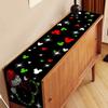 Festive Reindeer Pine Printed Table Runner Heatproof Linen Fabric Tablecloth for Home Decoration