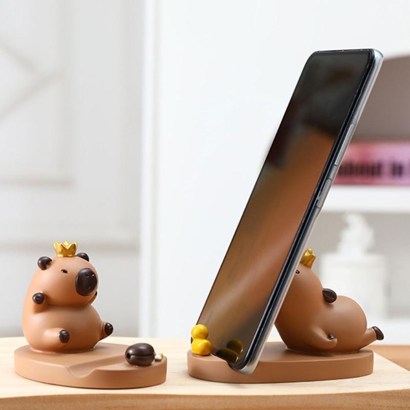 Lovely Capybara Phone Holder Mobile Phone Stand Desk Resin Ornament Phone Holder For Birthday Present