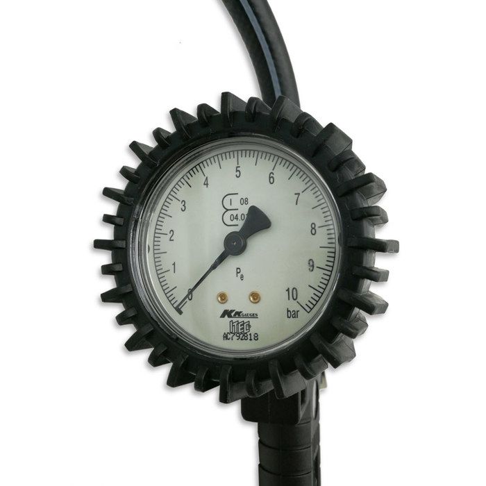 Manomètre de gonflage - OSE - Pistolet de gonflage - Pression de 0 à 10 bars - Plastique - Noir