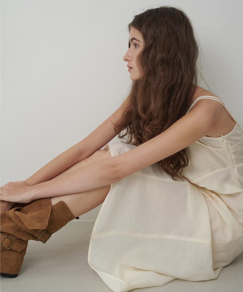 Marot Sheer Stripe Slip Dress_Cream