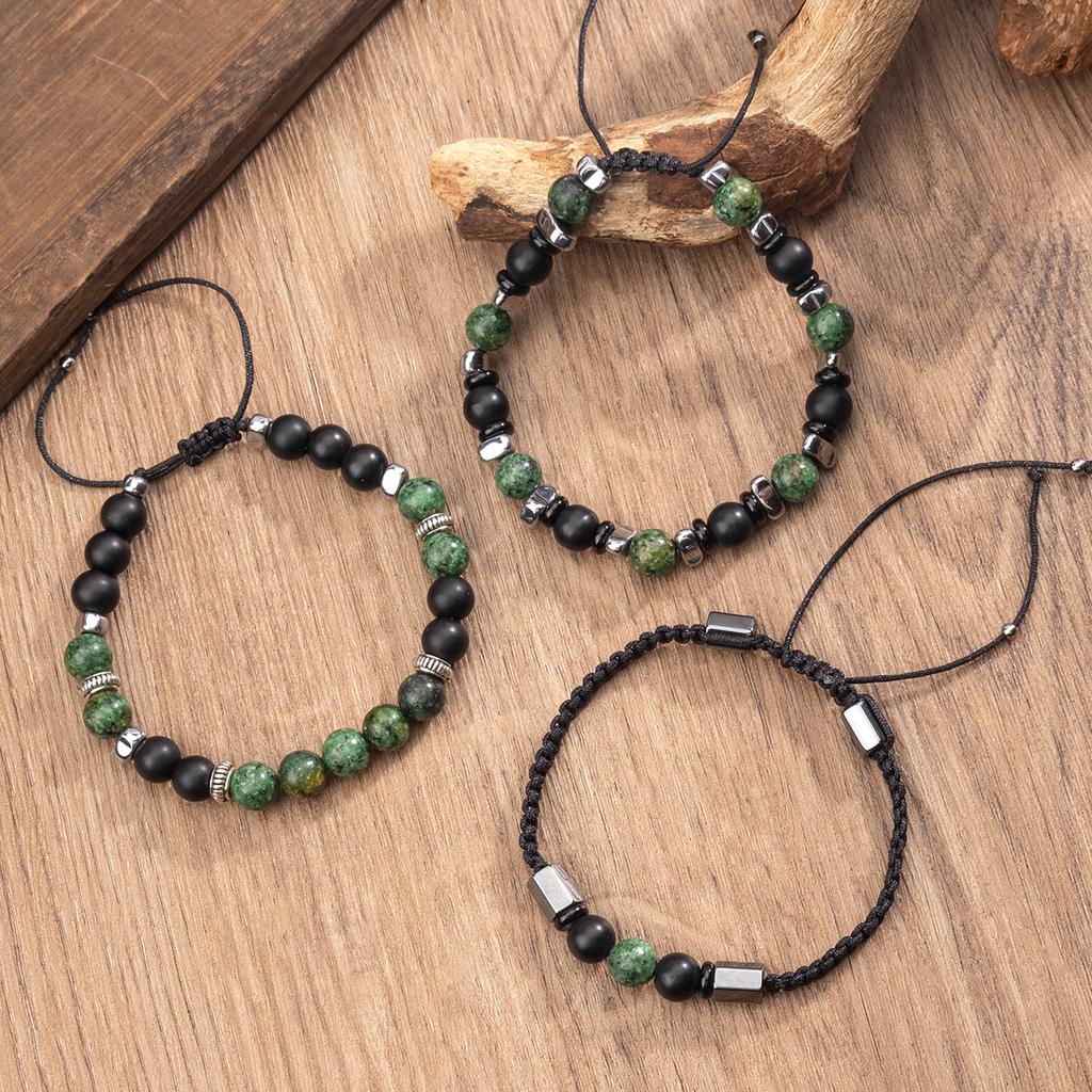 Natural Crystal Bracelet, Red and Green Gemstone, Woven Bracelet, Adjustable, DIY Bracelet, Accessory
