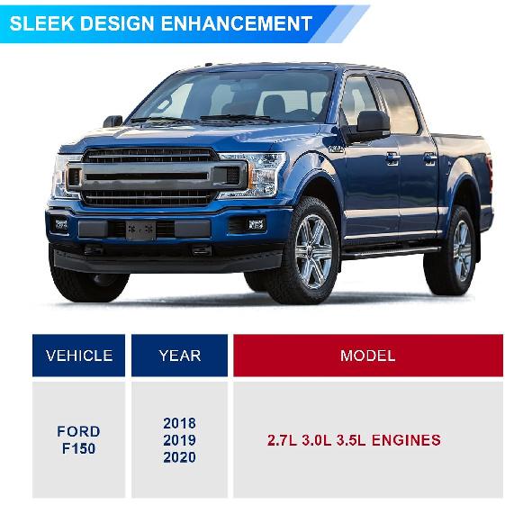 Replace For 2018   Ford F150 Front License Plate Bracket Frame Holder, 2.7L 3.0L 3.5L Truck Bumper Plate Mount JL3Z17A385BA & FO1068181