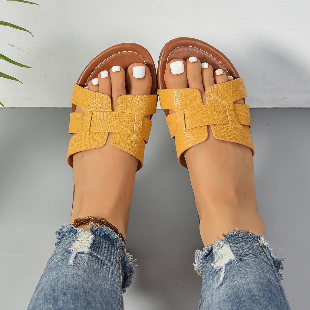 Fashion Summer Designer Woman Flat New Slippers Woven with Comfortable Women's Shoes Casual Bottom Slippers Women 2024 New