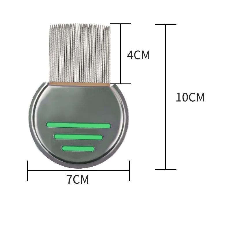 

Груминг для собак Расческа от вшей Профессиональная из нержавеющей стали Эффективно избавляет от головных вшей Лечение Удаление волос Гниды YLE073 green