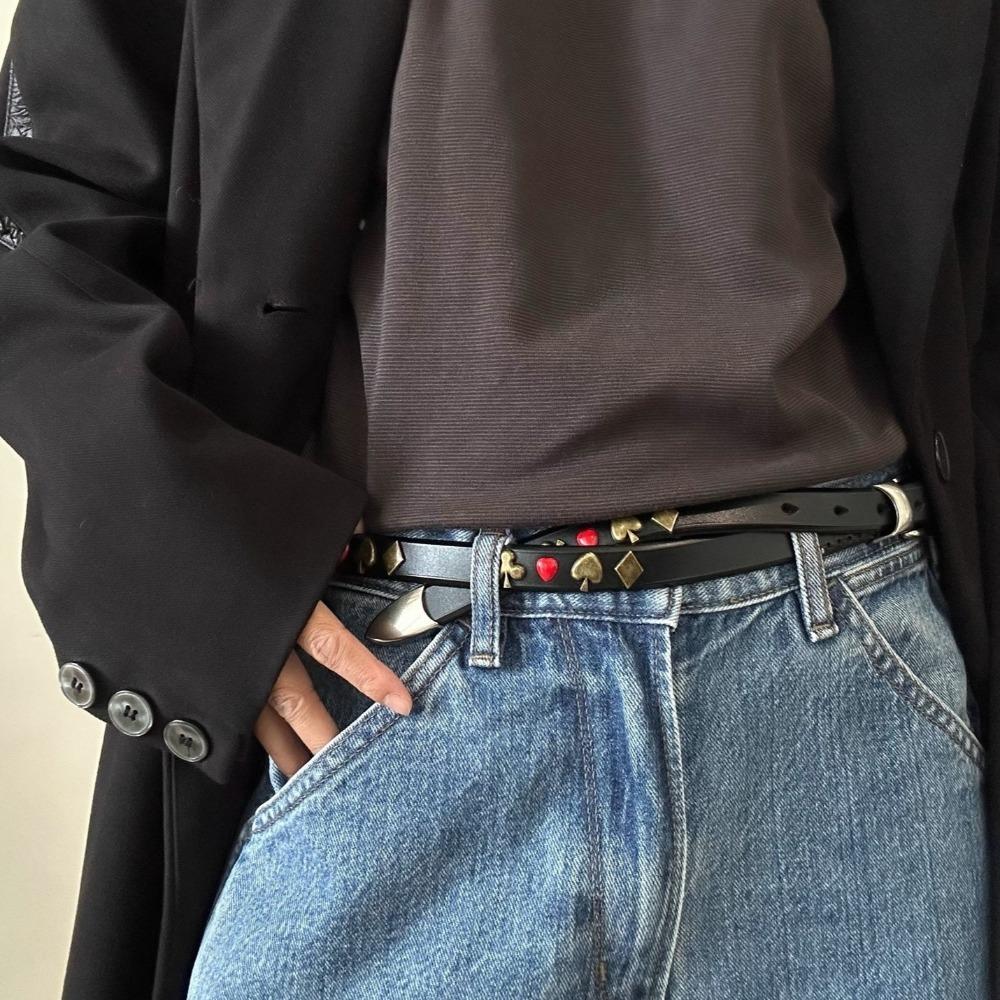 Punk Style Rivet Waistband PU Leather Dress Jeans Belt Fashion Y2K Waist Belt  Spicy Girls