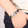 Herren-Horoskop-Armband aus Edelstahl mit Silikon-Armband und Verschluss