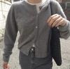 Long Sleeve Vintage Y2k Korean Knitted Cardigan Women's Autumn Winter Fashion O-Neck Versatile Slimming Basis Sweater