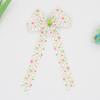 Printed Ribbed Band Long Ribbon Bow Hair Clip - Hot Selling Hair Accessory