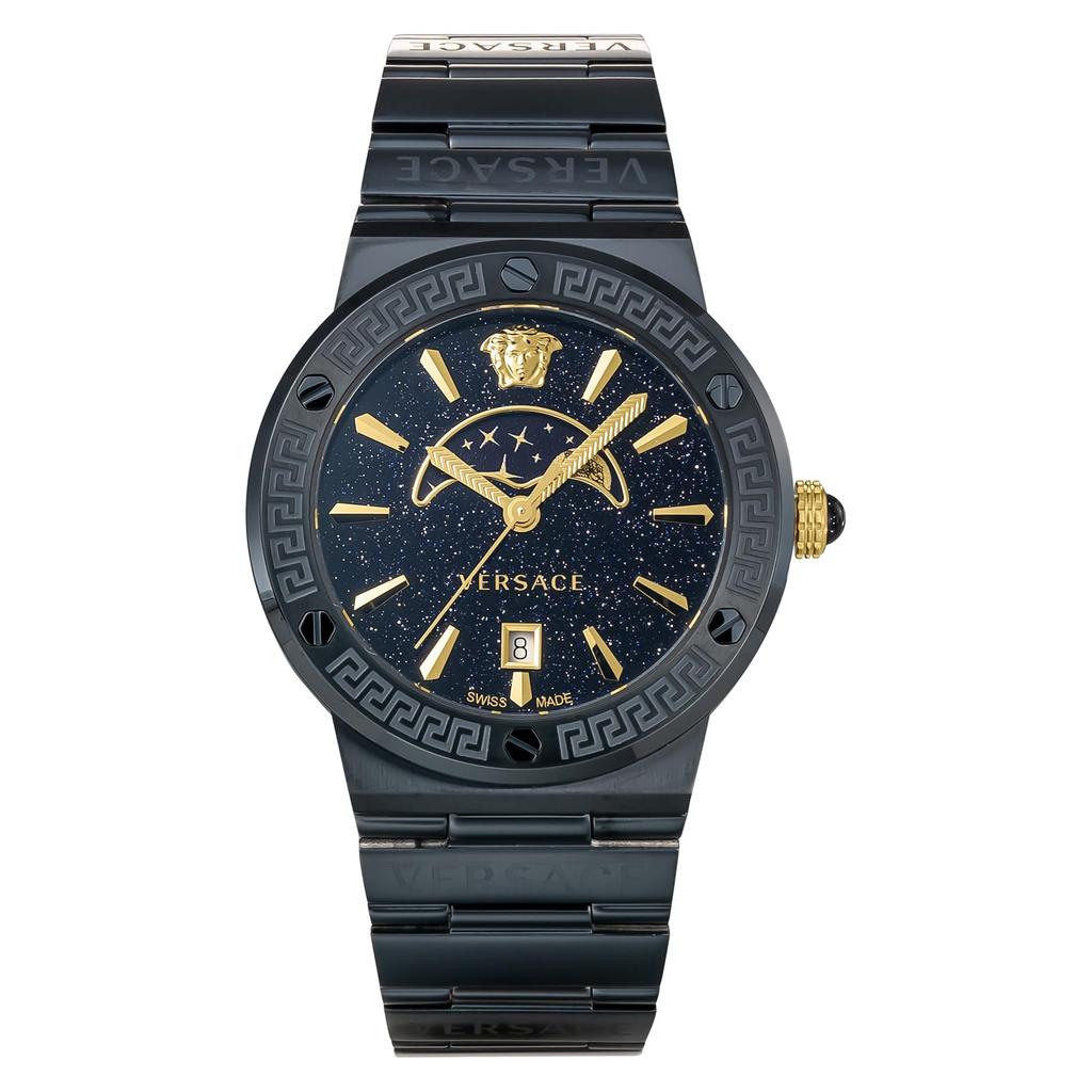 Versace Casual Watch with Greca VE7G00423 Logo, Black, [Used]
