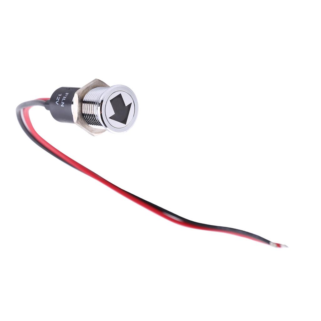 12V 14mm LED Dash Panel Warning Fog Turn Light Indicator Bike Car Boat Lamp Red Blue Green