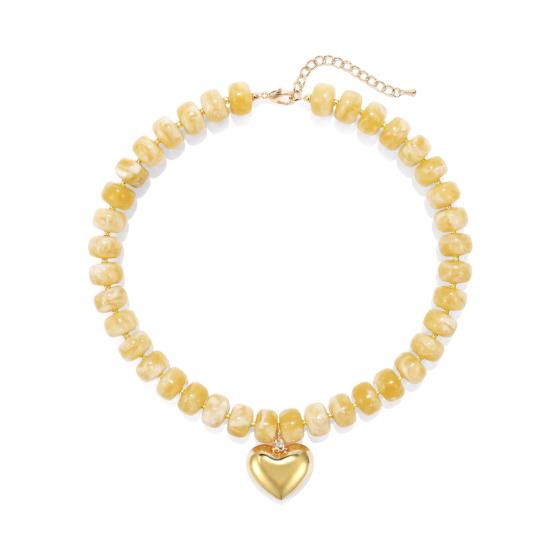 Klobiger Bunter Perlen-Choker Harzperlen-Halskette Boho Urlaubs-Halskette für Damen Tägliches Tragen Sommer Strandurlaub Schmuck