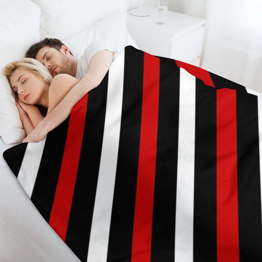 BLACK AND WHITE AND RED STRIPE FOR INTERESTING INTERIOR DECOR AND TREND CLOTHING STYLES Throw Blanket Sofa Quilt Blankets