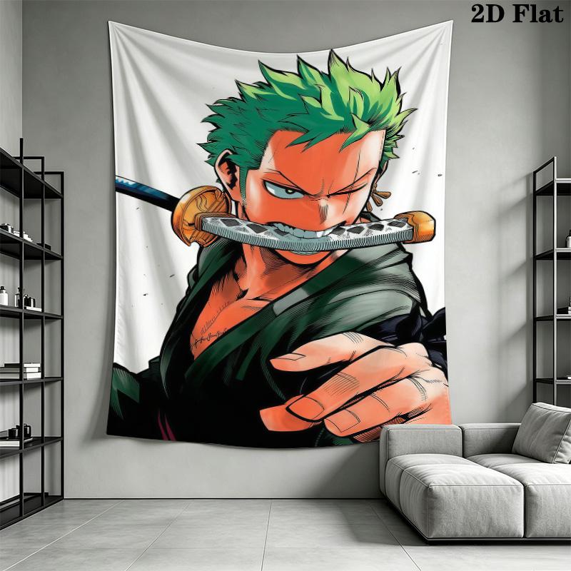 Roronoa Zoro Wall Tapestry Aesthetic Wall Hanging Printed Fabric Blanket Decorative Tapestries For Bedroom Living Room Home Decor