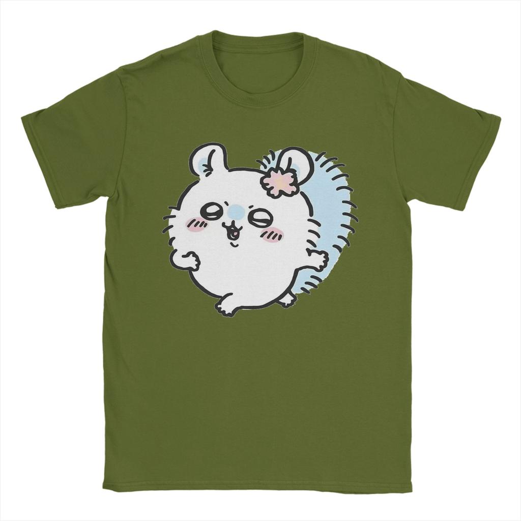Chiikawas Momonga Flower Cute Bear T Shirts Mens  100 Cotton Vintage TShirt Round Collar  Tees Short Sleeve Clothes 4XL 5XL