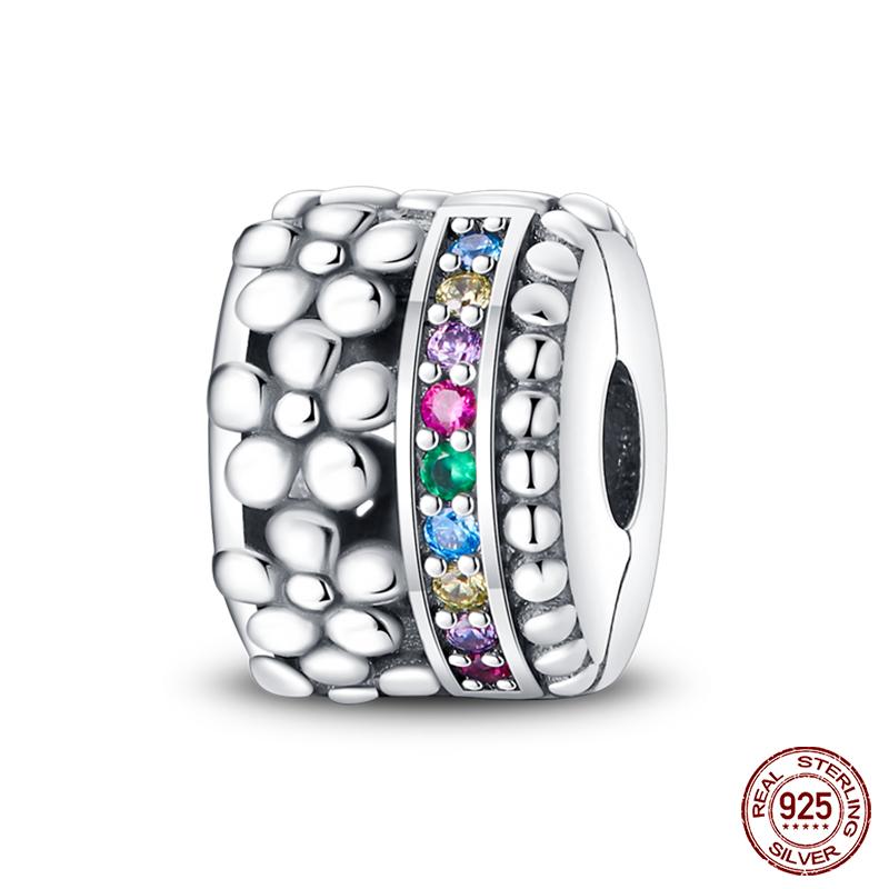 100% Copper Butterfly Flower Blue Zircon Charms Beads Fit Qikaola Original Bracelets Exquisite Diy Jewelry Gift