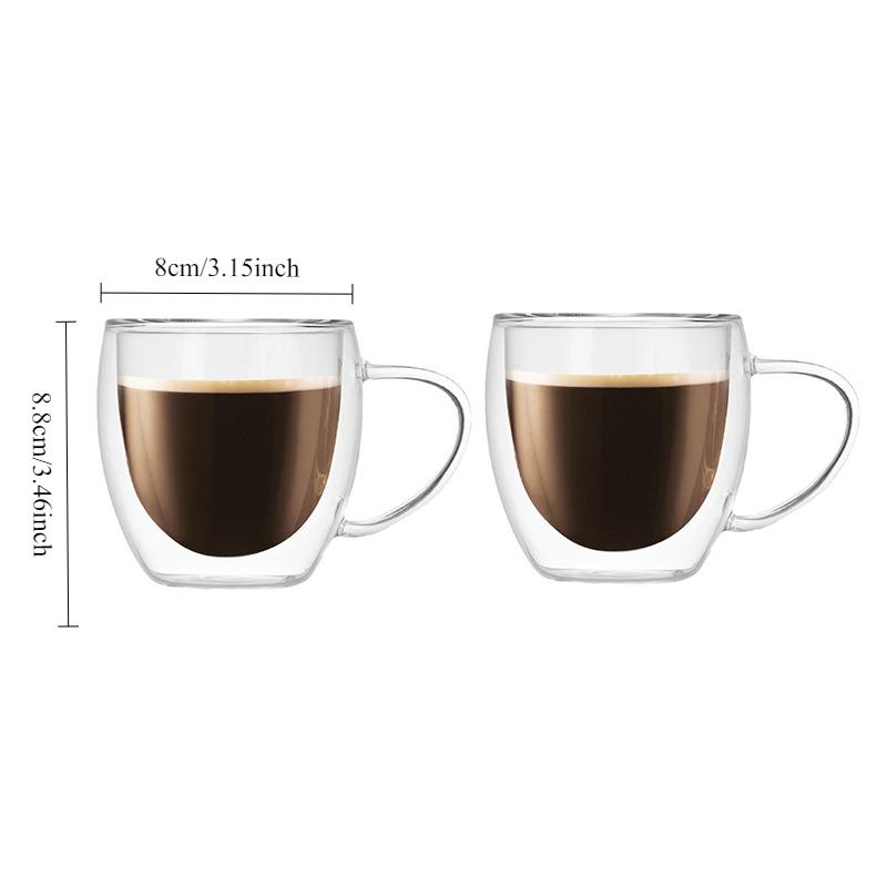2pcs Double Wall Glass Cup Drinking Glasses Cute Mugs Coffee Cups for Drinks Personalized Mug Beer Tea Cup Set New Year Gifts