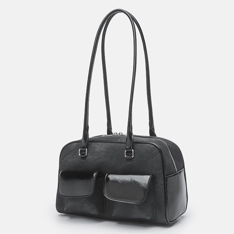 Customized Tote Bag Hot Sale Large Capacity Korean Version Women's Shoulder Underarm Oil Wax Leather Bag Double Bag Casual Portable