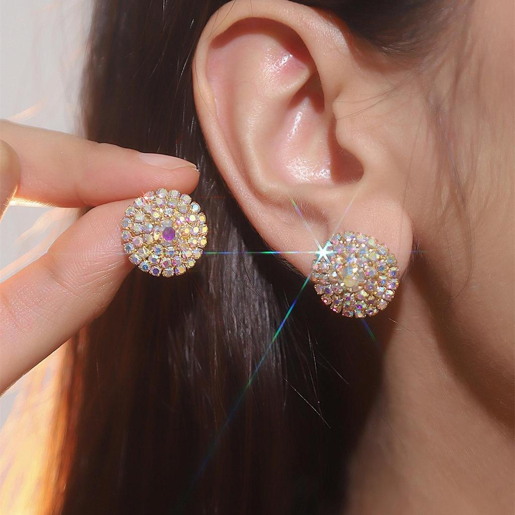 DINGKA Geometryczne Kolczyki Koła z Cyrkoniami dla Kobiet